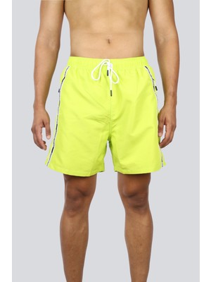 Emporio Armani Erkek Normal Bel Kısa Boy Yandan Şerit Marka Yazı Desen Bağlamalı Yeşil Mayo EM001382 AF12333-U7084