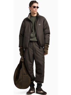 Emporio Armani Erkek Jakarlı Logo Baskılı Uzun Kol Bisiklet Yaka Haki Kazak EM001989 AF14199-F8047