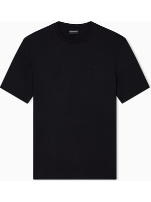 Emporio Armani Erkek Pamuklu Marka Logolu Bisiklet Yaka Siyah T-Shirt EM002996 AF13721-UC001