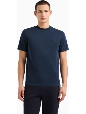 EA7 Erkek Normal Kesim Yuvarlak Yaka Düz Model Mavi T-Shirt 7M000089 AF13862-UB102