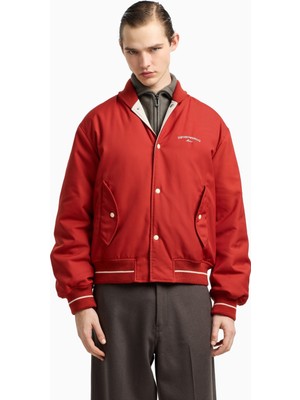 Emporio Armani Erkek Uzun Kol Düğme Kapama Sırt Bölümde Işlemeli Logo Kırmızı Ceket EM003124 AF18264-U5035