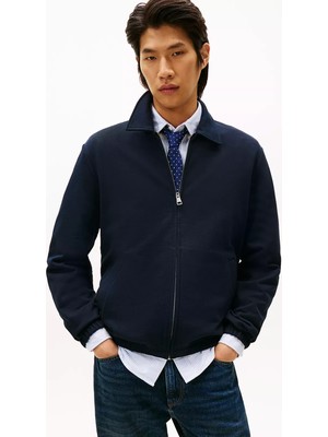 Tommy Hilfiger Erkek Regular Fit Dik Yaka Pamuklu Uzun Kollu Fermuarlı Lacivert Ceket MW0MW41767-DW5