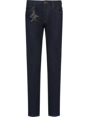 Emporio Armani Erkek Esnek Pamuklu Normal Kalıp Düz Paça Lacivert Jeans EM000668 AF19390-MB001