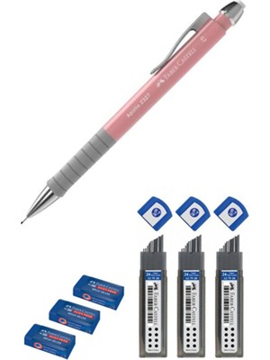 Faber-Castell Faber Apollo 0.7 Uçlu Kalem Pembe + Faber Sınav Silgisi + Faber 0.7 Uç