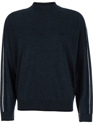 Emporio Armani Erkek Regular Fit Yuvarlak Yakalı Kartal Logolu Uzun Kollu Gri Kazak EM002423 AF14199-F8085