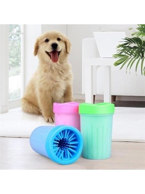 Roichil Silikon Jel Fırçalı Kedi Köpek Pati Ayak Yıkama Temizleme Kovası (Küçük)