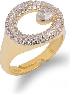 Spossy Silver Jewelry Full Taşlı Yuvarlak Yüzük