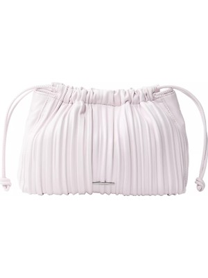 Calvin Klein Kadın Ip Bağlamalı Büzgülü Metalik Logo Kabartmalı Mor Omuz Çantası LV04F3076G-VUW