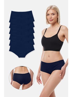 Malabadi Kadın Lacivert 6 Lı Paket Geniş Kenarlı Iz Yapmayan Modal Külot 1906