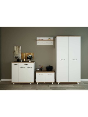 Aeka 3041 Eras Lüx Vestiyer Askılık Ayakkabılık Portmanto Takımı