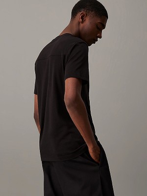 Calvin Klein Erkek %100 Pamuklu Logolu Kısa Kollu Siyah T-Shirt K10K113596-BEH