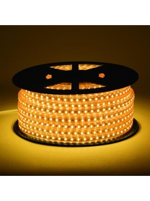 Hortum Şerit LED Amber Renk Fişli 220 Volt Tak Çalıştır Su Geçirmez