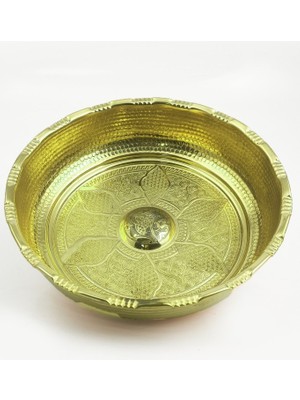 Tiesa Home El Işlemeli Orijinal Banyo Bakır Hamam Tası Gold