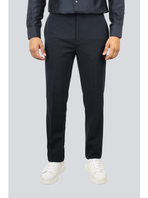 Emporio Armani Erkek Normal Kalıp Düz Paça Metalik Kartal Imzalı Lacivert Pantolon EM003660 AF18079-UB118
