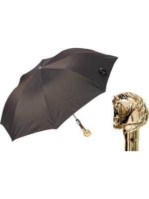 Pasotti Altın At Katlanır Şemsiye Otomatik Açma - %100 Polyester - Metal Sap Uzunluk: 50 Cm - Çap: 100 Cm