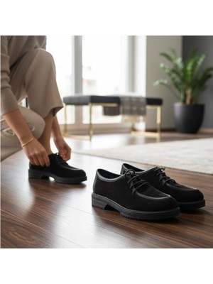 Ne&Ve Shoes Süet Hakiki Deri Bağcıklı Kadın Casual Ayakkabı