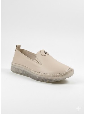 Voyager Kadın Bağcıksız Silikon Taban Rahat Günlük Deri Casual Ayakkabı 9059-6Y