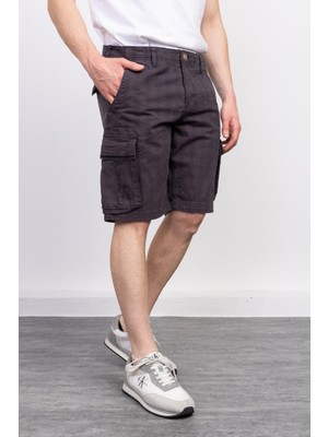Megalomans 2348 Antrasit Cepli Ekose Kargo Şort