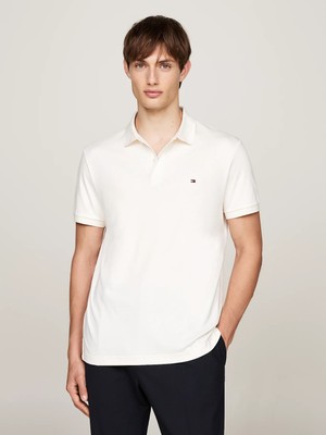 Tommy Hilfiger Erkek Dokuma Polo Yaka Kısa Kol Günlük Sarı Polo Yaka T-Shirt MW0MW35585-Z00