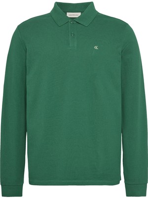 Calvin Klein Erkek Uzun Kol Regular Fit Düğme Kapama Yeşil Polo Yaka T-Shirt LV04RE201G-2ES