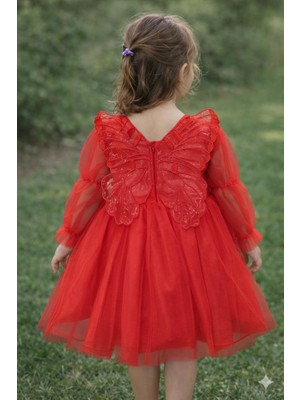 Bes Trend Kız Çocuk Melek Kanatlı Özel Gün Party Elbise 1-5 Yaş