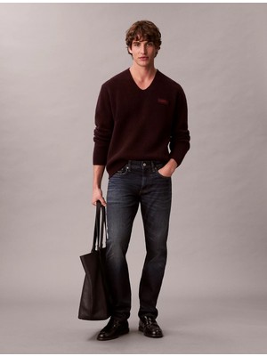 Calvin Klein Erkek Slim Fit Eskitme Desenli Pamuklu Esnek Denim Lacivert Jeans LV04RE701G-2TH