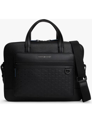 Tommy Hilfiger Erkek Ayarlanabilir Askılı Fermuarlı Ön Bölmeli Siyah Laptop & Evrak Çantası AM0AM14002-BDS