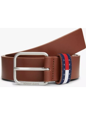 Tommy Hilfiger Erkek Th Bayrak Imzalı %100 Deri Kahverengi Kemer AM0AM13688-GVI