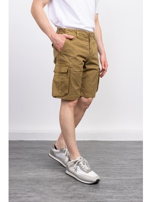Megalomans Hardal Cepli Ekose Kargo Şort