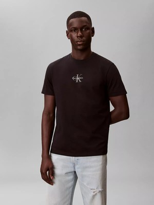 Calvin Klein Erkek Ck Yazı Detay Kısa Kol Bisiklet Yaka Siyah T-Shirt LV04RB866G-UB1