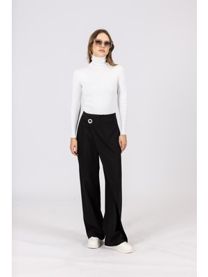 By Özlem Yazan Kruvaze Detaylı Yüksek Bel Klasik Kadın Pantolon