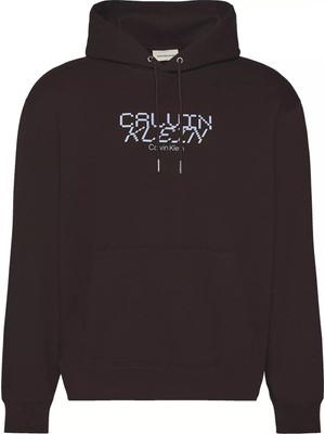 Calvin Klein Erkek Kapüşonlu Yaka Büyük Logo Baskılı Kahverengi Sweatshirt LV14LE251G-2IN