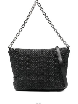 Emporio Armani Kadın Zincir Omuz Askılı Kabartma Desenli Siyah Omuz Çantası EW003123 AF19675-UC001