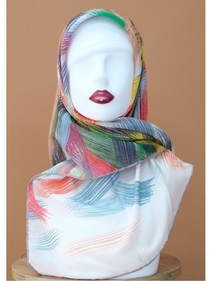 Sinem Monalisa Hibrit Dijital Natural Eşarp Yeşil