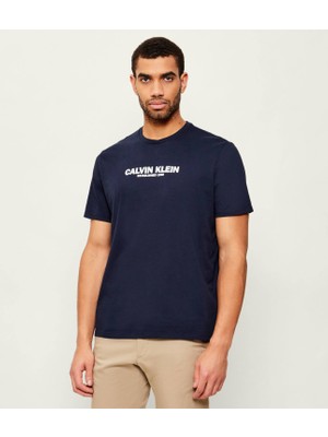 Calvin Klein Erkek Logolu Basic Regular Fit Kısa Kollu Lacivert T-Shirt LV04RE820G-CEF