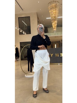 By Özlem Yazan Aller Detaylı Dokuma Kumaş Kadın Pantolon