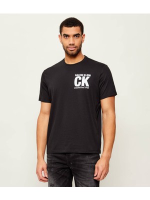 Calvin Klein Erkek Basic Kısa Kollu Logolu Siyah T-Shirt LV04RE819G-UB1