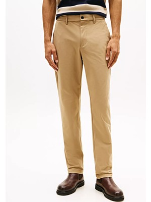 Tommy Hilfiger Erkek Normal Kalıp Esnek Kumaş Düz Paça Bej Pantolon MW0MW43408-AEI