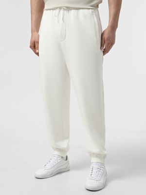 Emporio Armani Erkek Normal Kesim Beli ve Paçası Lastikli Pamuklu Beyaz Eşofman Altı EM001746 AF10013-U0003