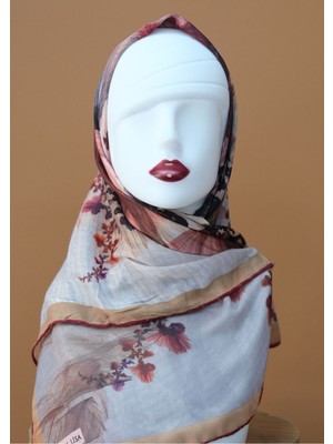 Sinem Monalisa El Dikişli Bambu Eşarp Bordo