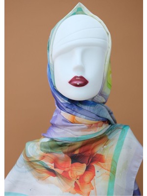 Sinem Picasso Digital Relax Soft Şal Lila