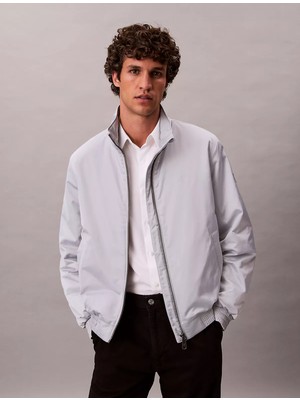 Calvin Klein Erkek Su Itici Rüzgar Geçirmez Kumaş Dik Yaka Uzun Kollu Gri Ceket LV04RC516G-WCP