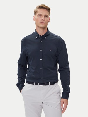 Tommy Hilfiger Erkek Regular Fit Gömlek Yaka Pamuk Karışımlı Uzun Kollu Mavi1 Gömlek MW0MW39418-DW5
