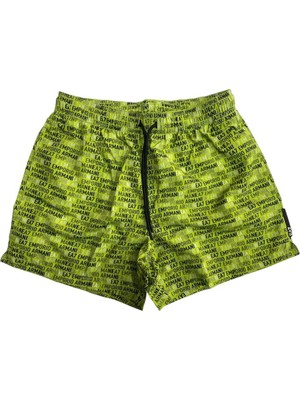 Erkek Ea7 Yazı Desenli Bel Bağlamalı Yeşil Mayo 7M000510 AF13059-F7012