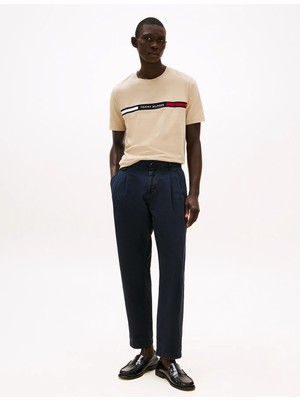 Tommy Hilfiger Erkek Göğsü Şerit Detaylı Bisiklet Yaka Kısa Kollu Haki T-Shirt MW0MW36498-RBT