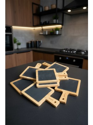 PremiumPort Şık 6'lı Doğal Taşlı Sunum Tabağı Seti, Sofralarınıza Zarafet Katın