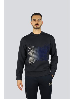 Emporio Armani Erkek Regular Fit Bisiklet Yaka Uzun Kol Pamuklu Lacivert Sweatshirt EM002892 AF10013-UB118