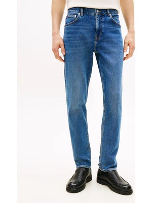 Tommy Hilfiger Erkek Regular Fit Düz Kesim Denim Lacivert Jeans MW0MW41901-1BD