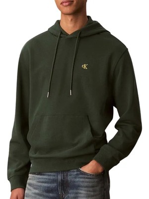 Calvin Klein Erkek Kapşonlu Ip Bağlamalı Yaka Uzun Kol Regular Fit Yeşil Sweatshirt LV04RC297G-LLG