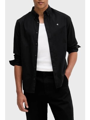 Calvin Klein Erkek Pamuklu Regular Fit Uzun Kollu Siyah Gömlek LV140EM125-UB1